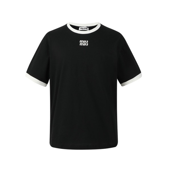 미우미우 남/녀 라운드 반팔 티셔츠 - Miumiu Unisex Round Tshirt - mic13721x