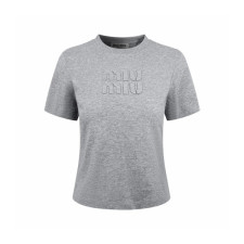 미우미우 여성 라운드 티셔츠 - Miumiu Womens Round Tshirt - mic14653x