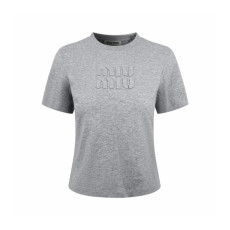 미우미우 여성 라운드 티셔츠 - Miumiu Womens Round Tshirt - mic14653x