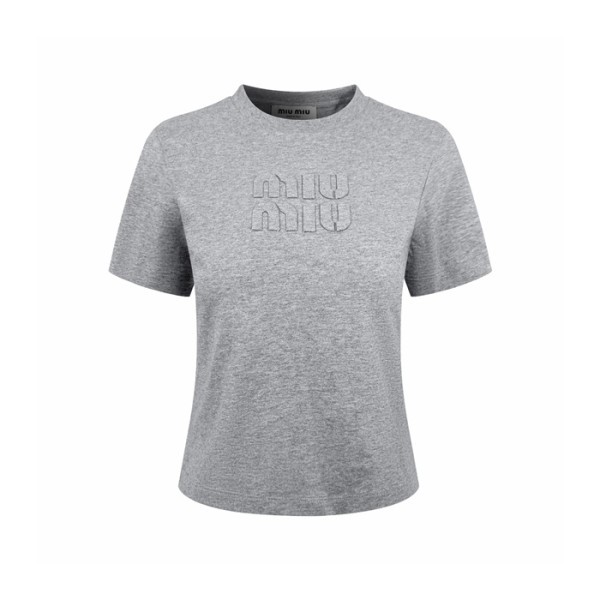 미우미우 여성 라운드 티셔츠 - Miumiu Womens Round Tshirt - mic14653x
