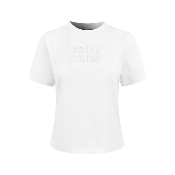 미우미우 여성 라운드 티셔츠 - Miumiu Womens Round Tshirt - mic14654x