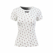 미우미우 여성 라운드 티셔츠 - Miumiu Womens Round Tshirt - mic15015x
