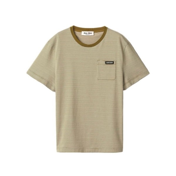 미우미우 여성 라운드 티셔츠 - Miumiu Womens Round Tshirt - mic15309x