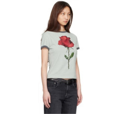 아크네 여성 그래픽 로즈 티셔츠 - Acne Womens Graphic Rose Tshirt - anc15350x