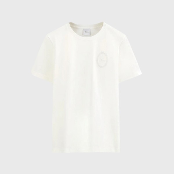 디올 여성 라운드 반팔티 - Dior Womens Round Tshirt - dic15579x