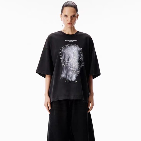 알렉산더왕 여성 라운드 반팔티 - Alexander wang Womens Round Tshirt - alc15596x