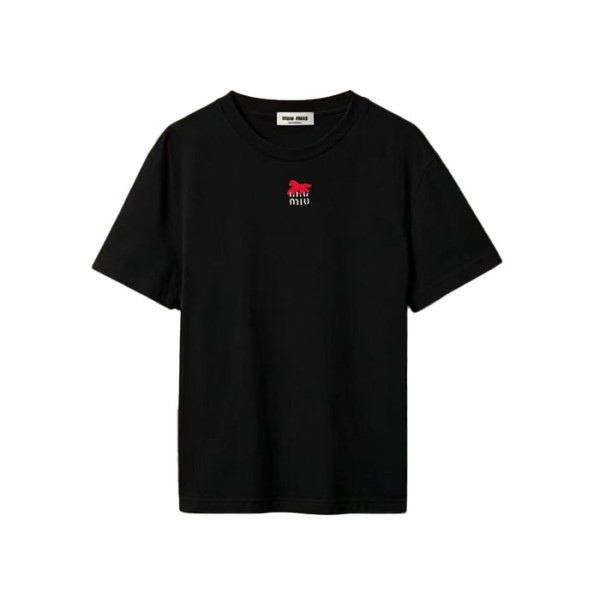 미우미우 여성 라운드 티셔츠 - Miumiu Womens Round Tshirt - mic16169x