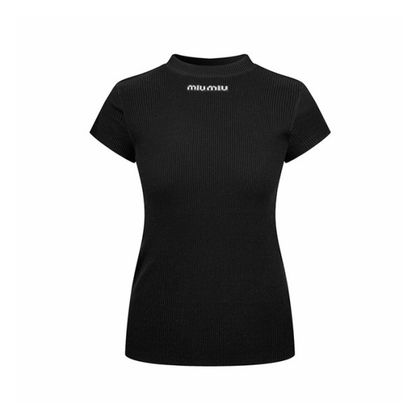 미우미우 여성 라운드 티셔츠 - Miumiu Womens Round Tshirt - mic16283x