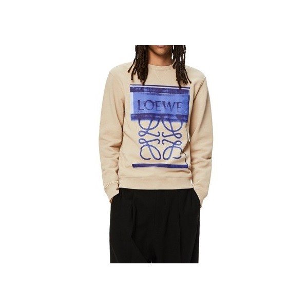 로에베 남/녀 클래식 베이지 맨투맨 - Unisex Beige Tshirts - loe0643x
