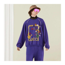 구찌 남/녀 캐쥬얼 블루 맨투맨 - Unisex Blue Tshirts - Guc05115x
