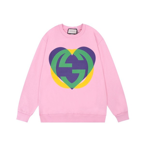 구찌 남/녀 캐쥬얼 핑크 맨투맨 - Unisex Pink Tshirts - Guc05154x