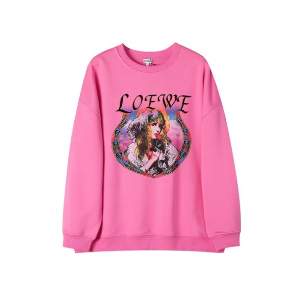 로에베 남/녀 클래식 핑크 맨투맨 - Unisex Pink Tshirts - loe0649x