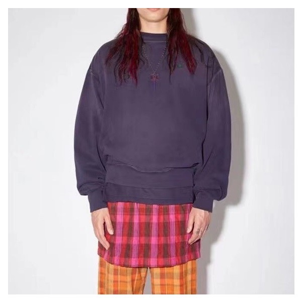 아크네 남/녀 퍼플 크루넥 맨투맨 - Acne Unisex Purple Tshirts - ane0158x
