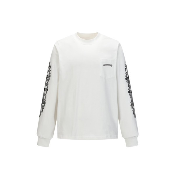 크롬하츠 남성 라운드 긴팔티 - Chrome Hearts Mens Round Tshirt - chc12196x