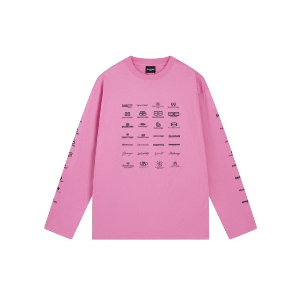 발렌시아가 남/녀 핑크 맨투맨 - Balenciaga Unisex Pink Tshirts - ba547x