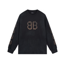 발렌시아가 남/녀 블랙 맨투맨 - Balenciaga Unisex Black Tshirts - ba555x