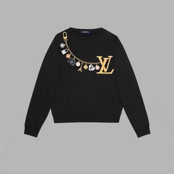 루이비통 남/녀 블랙 맨투맨 - Louis vuitton Unisex Black Tshirts - lv1769x