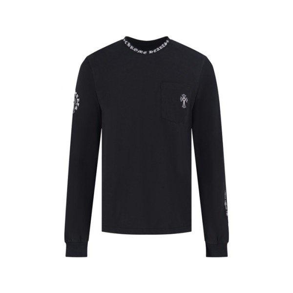 크롬하츠 남성 라운드 긴팔티 - Chrome Hearts Mens Round Tshirt - chc14202x
