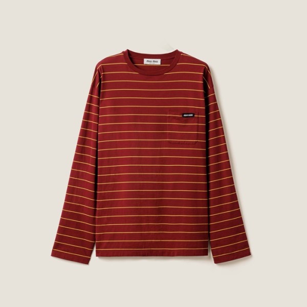 미우미우 여성 라운드 긴팔티 - Miumiu Womens Round Tshirt - miu5996x