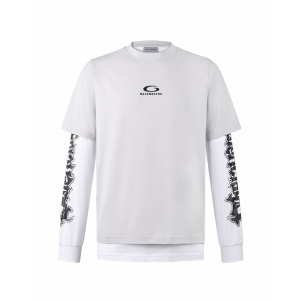 발렌시아가 남성 라운드 긴팔티 - Balenciaga Mens Round Tshirt - bac16005x