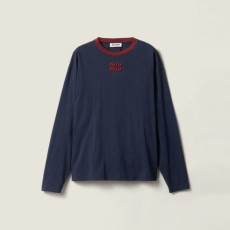 미우미우 여성 라운드 긴팔티 - Miumiu Womens Round Tshirt - mic13096x