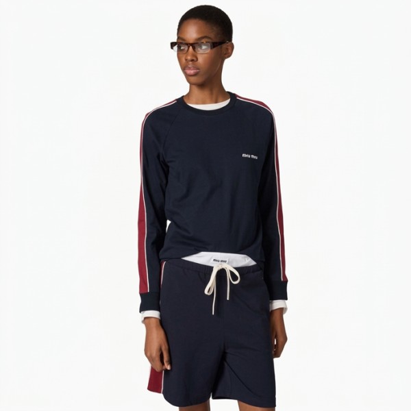 미우미우 여성 라운드 긴팔티 - Miumiu Womens Round Tshirt - mic13973x