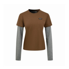 미우미우 여성 라운드 긴팔티 - Miumiu Womens Round Tshirt - mic16285x