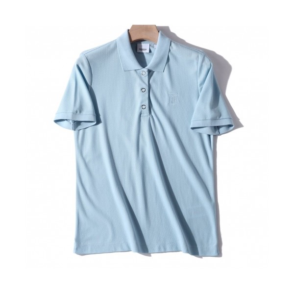 버버리]Burberry 2020 Womens Logo Silket Short Sleeved Polo Tshirts - 버버리 2020 여성 로고 실켓 폴로 반팔티 Bur02566x.Size(s - 2xl).스카이블루