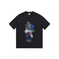 Loewe  Unisex Smile Short Sleeved Tshirts Black - 로에베 2021 남/녀 폴로 반팔티 Loe0538x Size(xs - l) 블랙