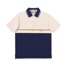 구찌 남/녀 네이비 폴로 반팔티 - Unisex Navy Tshirts - guc04685x