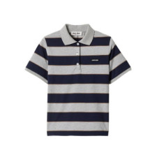 미우미우 남성 폴로 반팔 티셔츠 - Miumiu Mens Striped Polo Shirt - mic14342x