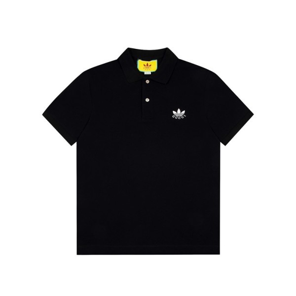구찌 남/녀 블랙 폴로 반팔티 - Unisex Black Tshirts - guc04983x