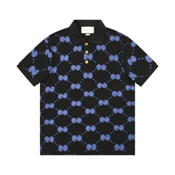 구찌 남/녀 블랙 폴로 반팔티 - Gucci Unisex Black Short sleeved Tshirts - gu596x