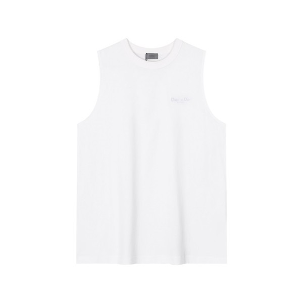 디올 남성 화이트 크루넥 나시 - Dior Mens White Sleeveless Tshirts - di493x