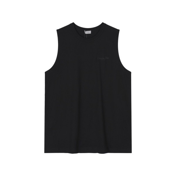 디올 남성 블랙 크루넥 나시 - Dior Mens Black Sleeveless Tshirts - di494x