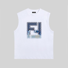 펜디 남성 화이트 크루넥 나시 - Fendi Mens White Sleeveless Tshirts - fe136x
