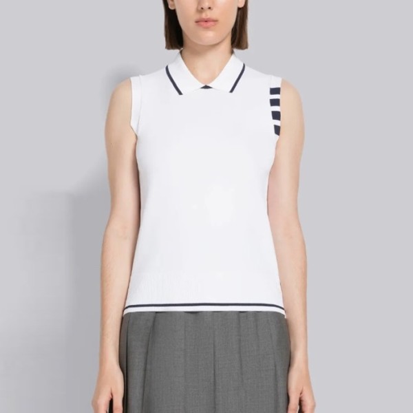 톰브라운 여성 라운드 나시 - Thom Browne Womens Sleeveless Top - thc1238x