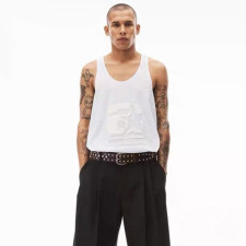 알렉산더왕 남성 화이트 나시 - Alexanderwang Mens White Sleeve less Tshirts - alx254x