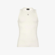 펜디 남성 화이트 나시 - Fendi Mens White Sleeveless Tshirt - fec1425x