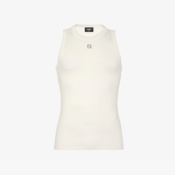 펜디 남성 화이트 나시 - Fendi Mens White Sleeveless Tshirt - fec1425x