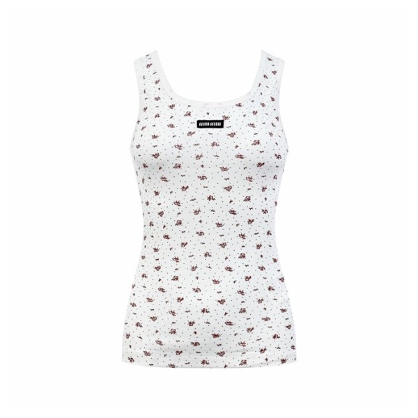 미우미우 여성 라운드 나시 - Miumiu Womens Round Sleeveless Top - mic15018x