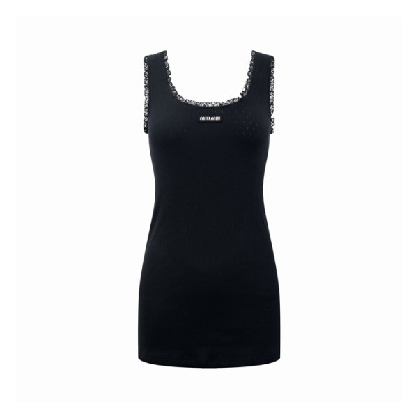 미우미우 여성 라운드 나시 - Miumiu Womens Round Sleeveless Top - mic15438x