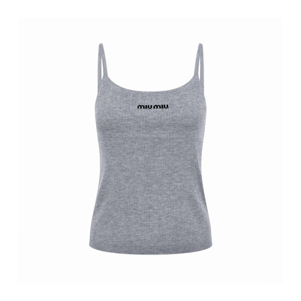 미우미우 여성 라운드 나시 - Miumiu Womens Round Sleeveless Top - mic16312x
