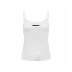 미우미우 여성 라운드 나시 - Miumiu Womens Round Sleeveless Top - mic16313x