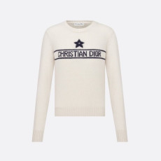 디올 여성 아이보리 크루넥 스웨터 - Dior Womens Ivory Sweaters - di793x