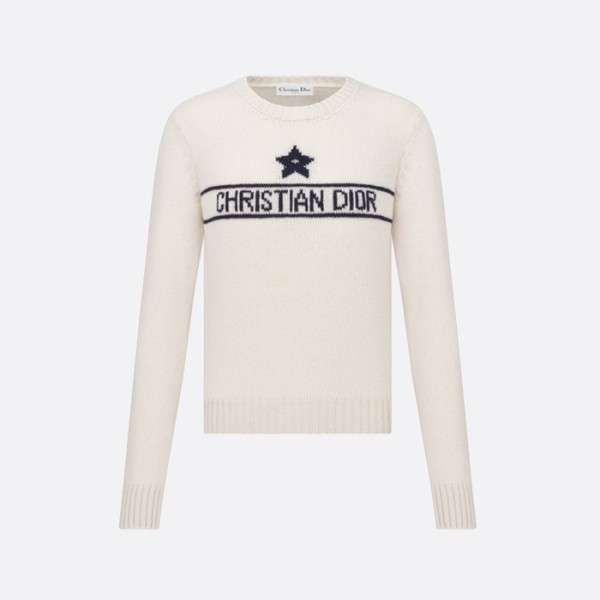 디올 여성 아이보리 크루넥 스웨터 - Dior Womens Ivory Sweaters - di793x