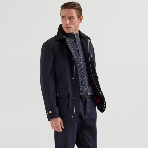 브루넬로쿠치넬리 남성 집업 니트 - Brunello Cucinelli Mens Zip-up Knitwear - brc12453x