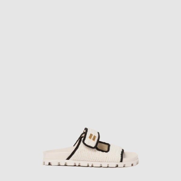 미우미우 여성 크로셰 니트 슬라이드 - Miumiu Womens Crochet Knit Slide - mis6984x