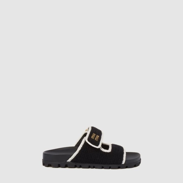미우미우 여성 크로셰 니트 슬라이드 - Miumiu Womens Crochet Knit Slide - mis6985x