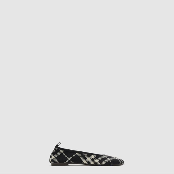 버버리 여성 체크 니트 베이비 발레리나 - Burberry Womens Check Knit Baby Ballerina - bus8313x